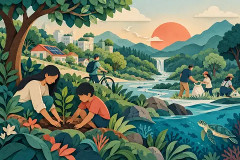 Ilustrasi topik kesadaran untuk artikel Kesadaran Lingkungan dan Etika Hidup: Menjelajahi Peran Kesadaran dalam Melestarikan Alam, Mengembangkan Tanggung Jawab Sosial, dan Menerapkan Gaya Hidup Berkelanjutan untuk Mencapai Harmoni antara Manusia, Lingkungan, dan Generasi Mendatang
