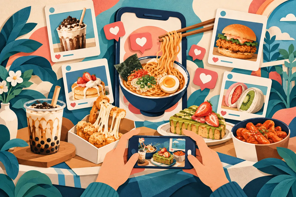 Ilustrasi topik makanan untuk artikel Makanan Viral di Media Sosial yang Paling Populer dan Sering Muncul di Berbagai Platform Digital